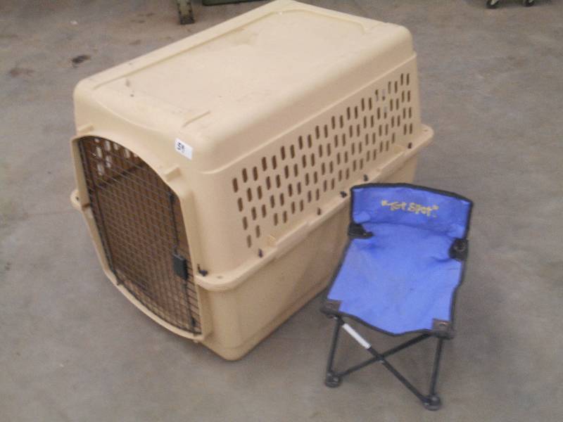 lot 59 image: (1) XL-Sized Dog Kennel & (1) Toddl...