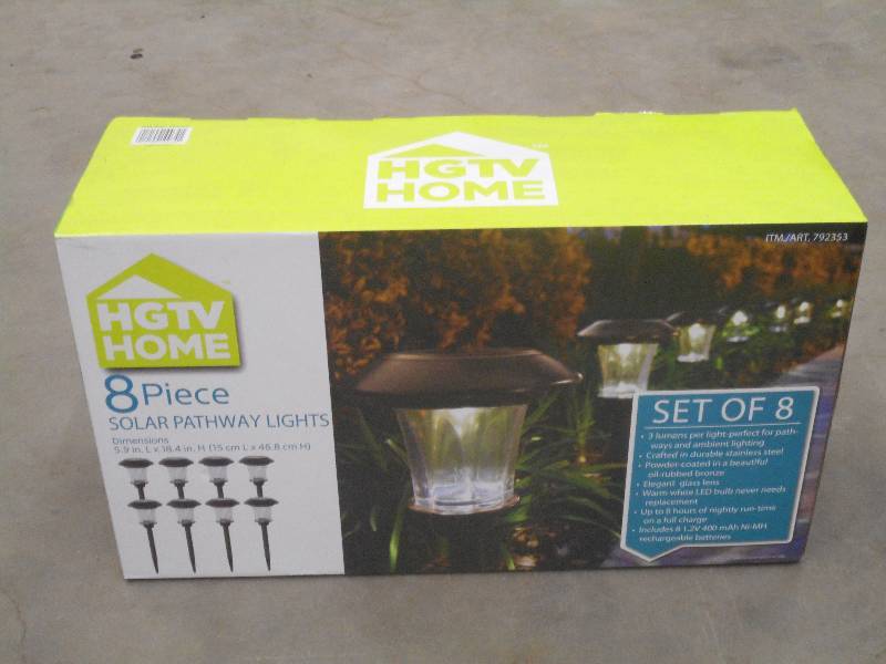 lot 64 image: 8-Piece Solar Pathway Light Set ...