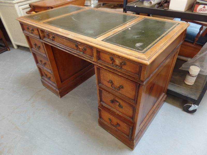 Desk with Leatherette Inlay Top