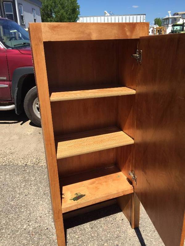 lot 27 image: Custom Wood Cabinet, 24Wx13Dx55H