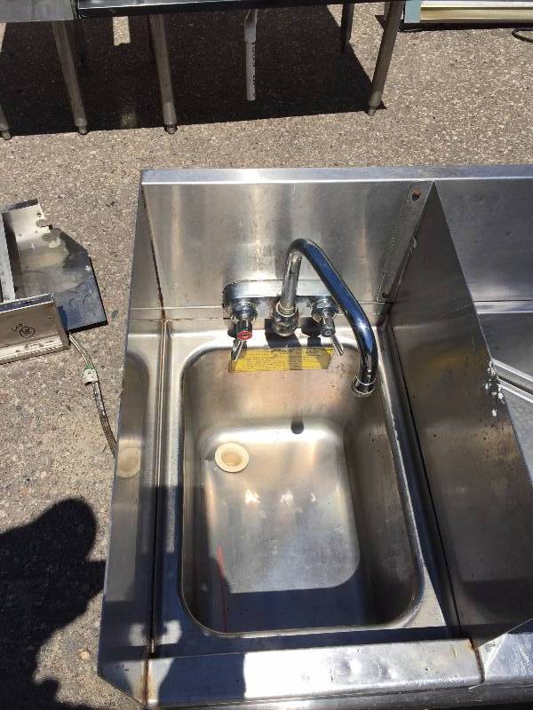 lot 38 image: Dump Sink with Ice Bin, Faucet, and Speed Rail