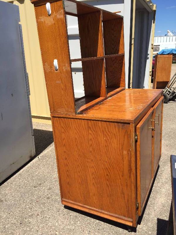 lot 35 image: Custom Wood Cabinet with removeable shelving, 41Hx49Wx30D