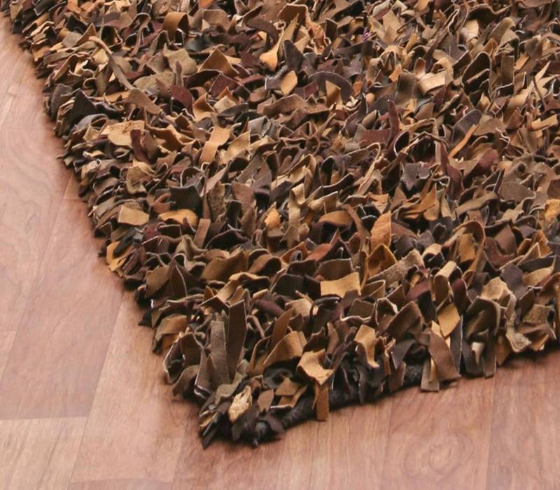 St. Croix Trading Multi-Colored Leather Pelle Area Rug 8 Round