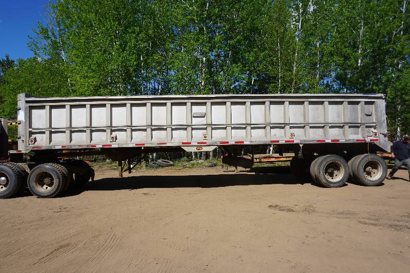 1989 TI Brook 39 Tandem Axle Aluminum Hydraulic End Dump Semi Trailer