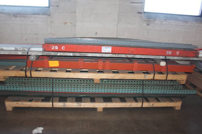 lot 34 image: Pallet Racking Including (3) Uprights - Both 12 and 14 Height x 44 Deep AND (12) Tear Drop Style Beams that are 8 and 12 in Length.