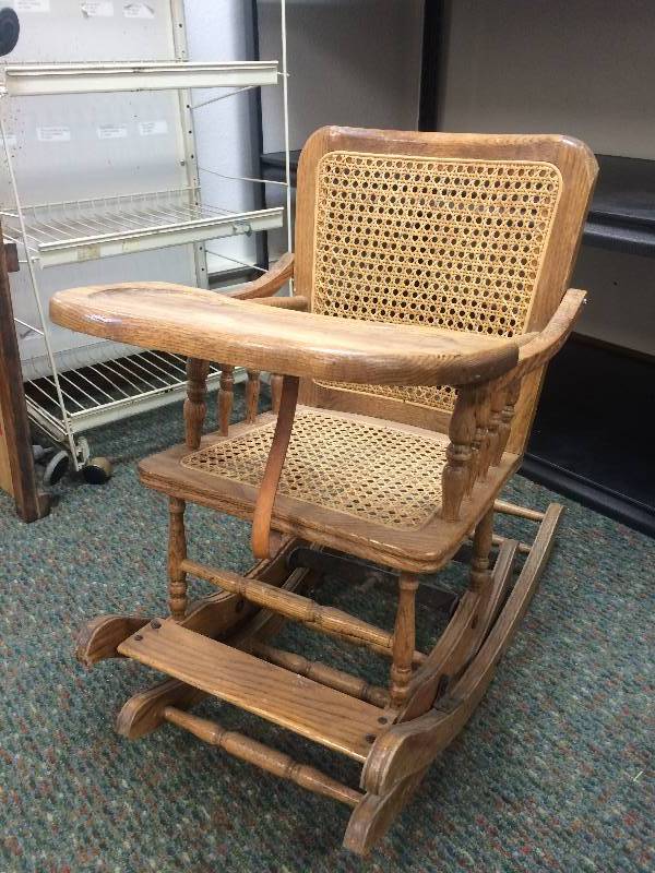 lot 5 image: Antique Wooden High Chair