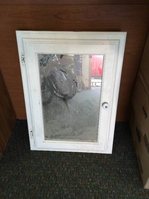 lot 43 image: Old Bathroom Vanity Cabinet