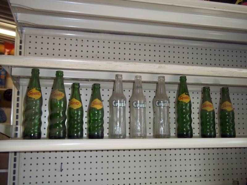 lot 329 image: 10 Vintage Squirt and Crush Bottles
