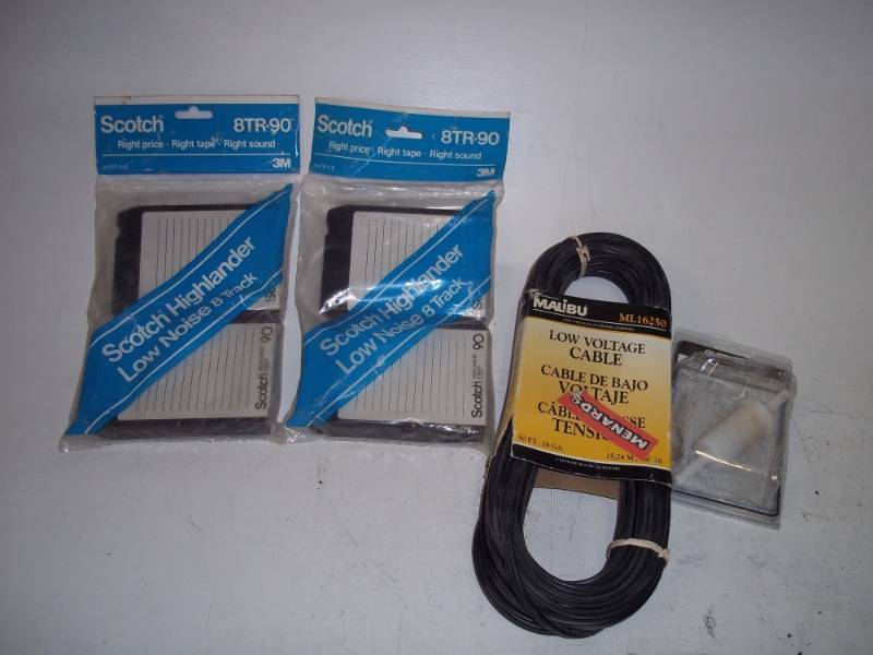 lot 355 image: 4 new 8 track tapes, new wire and fuel filter
