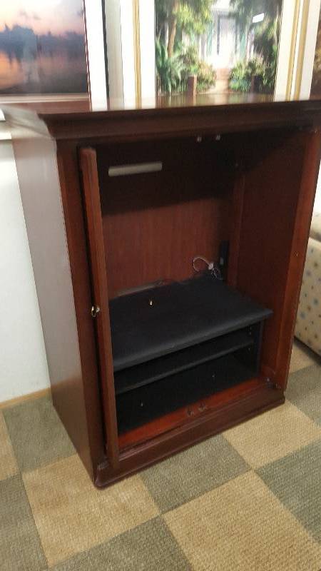 lot 4 image: Large TV Entertainment Center Cabinet.  By Thomasville.