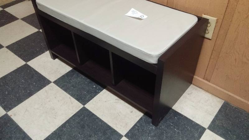Entryway Bench with Cushion and Storage