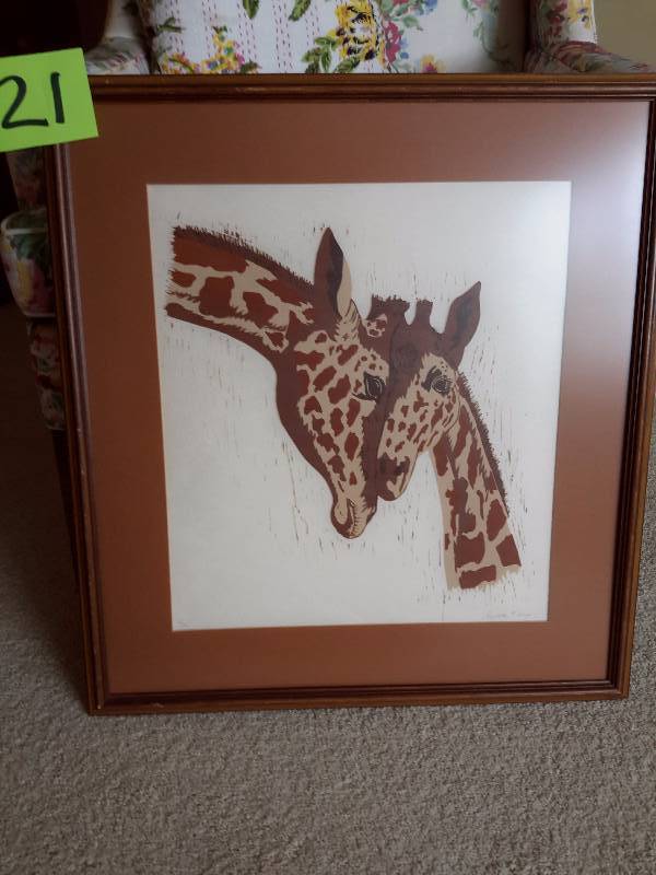 lot 21 image: Lino Cut Print.. No 4 of 12.