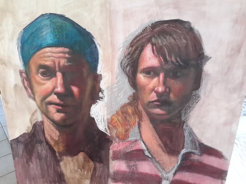 lot 32 image: Art Student Portait.. Pastels.. Originals