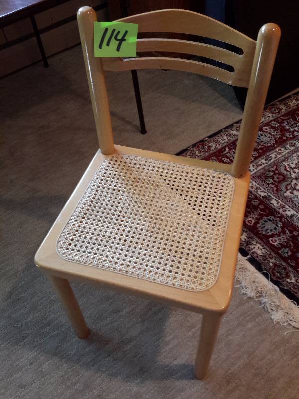 lot 114 image: Very nice Maple side chair with Caned seat