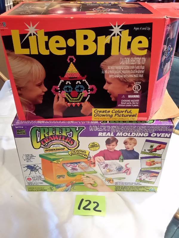 lot 122 image: Light Brite and Creepy Crawlers sets