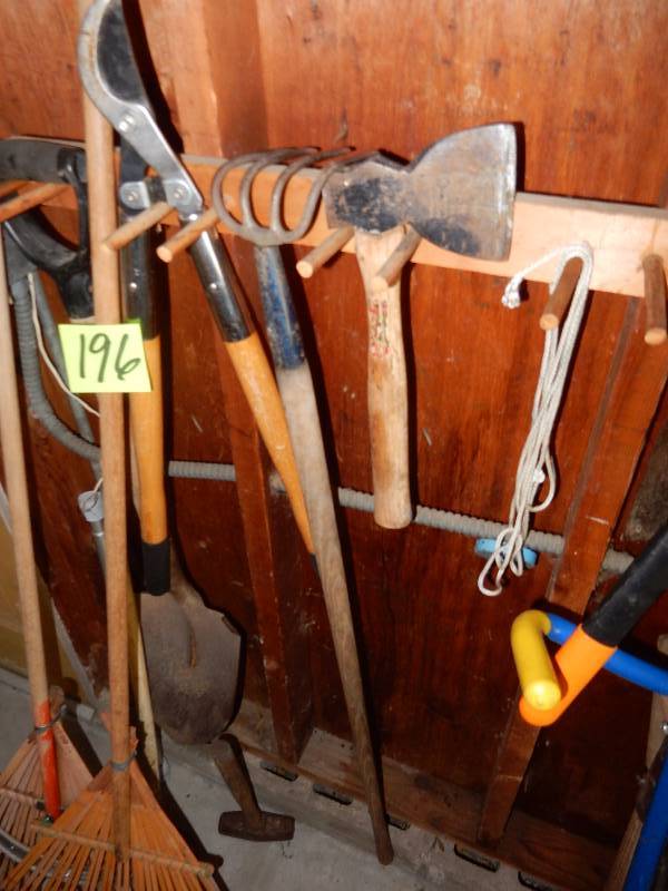 lot 196 image: Misc. Gardening items and tools as shown