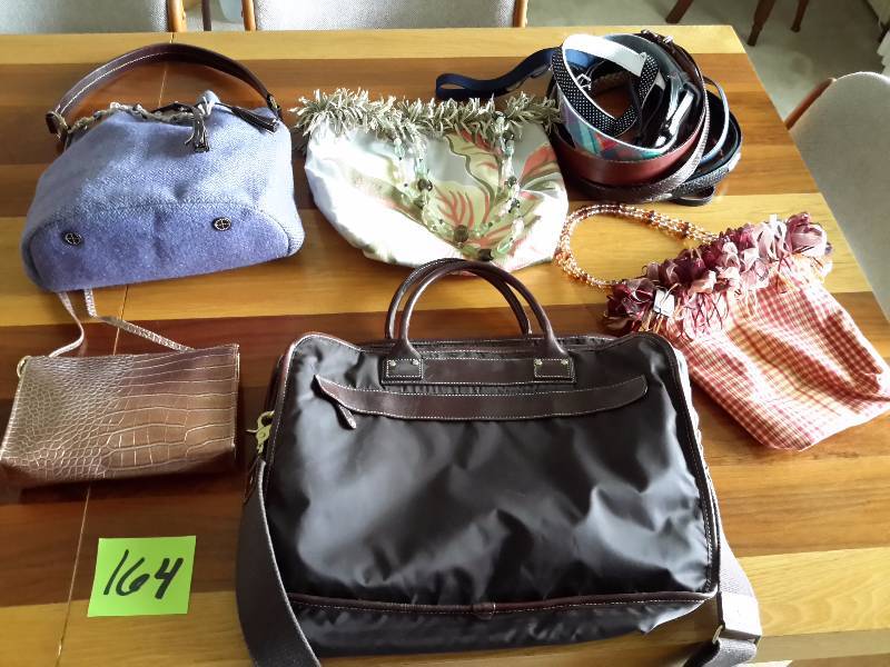 lot 164 image: Misc. Handbags and Belts as shown
