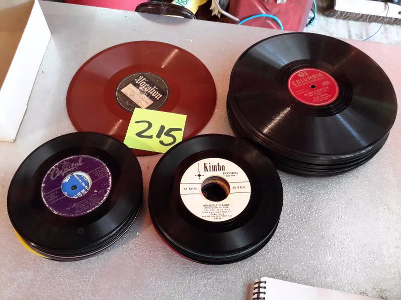 lot 215 image: Misc. 78 and 45 records.