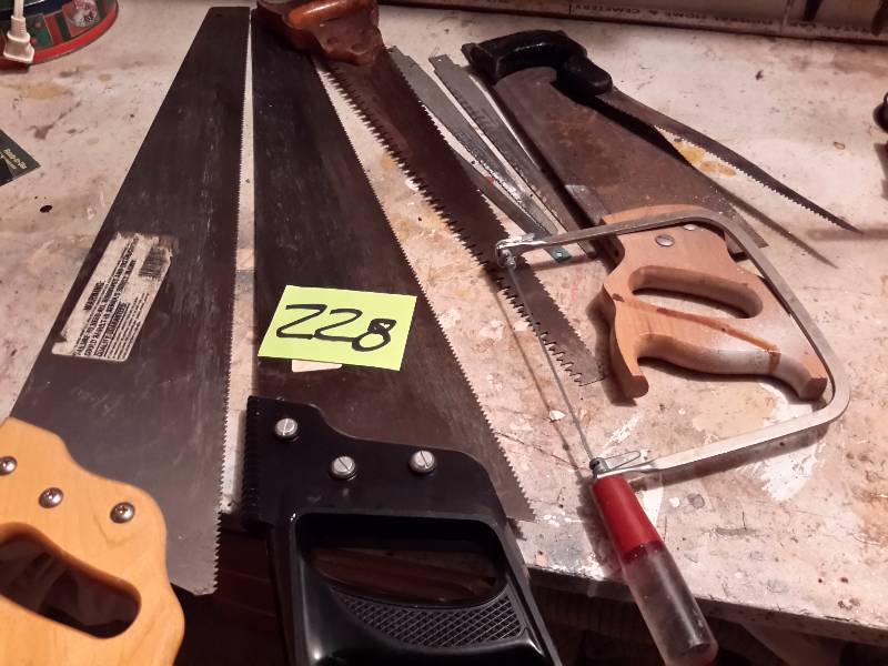 lot 228 image: Misc. Saws as pictured