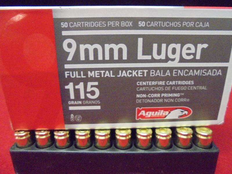 lot 18 image: Aquila 9mm Luger FMJ, 115 Grain, 50ct