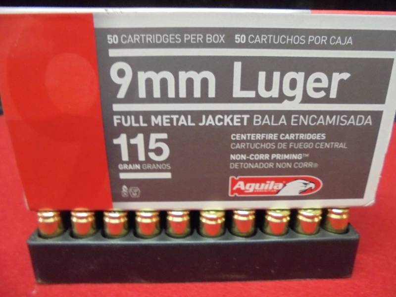 lot 19 image: Aquila 9mm Luger FMJ, 115 Grain, 50ct