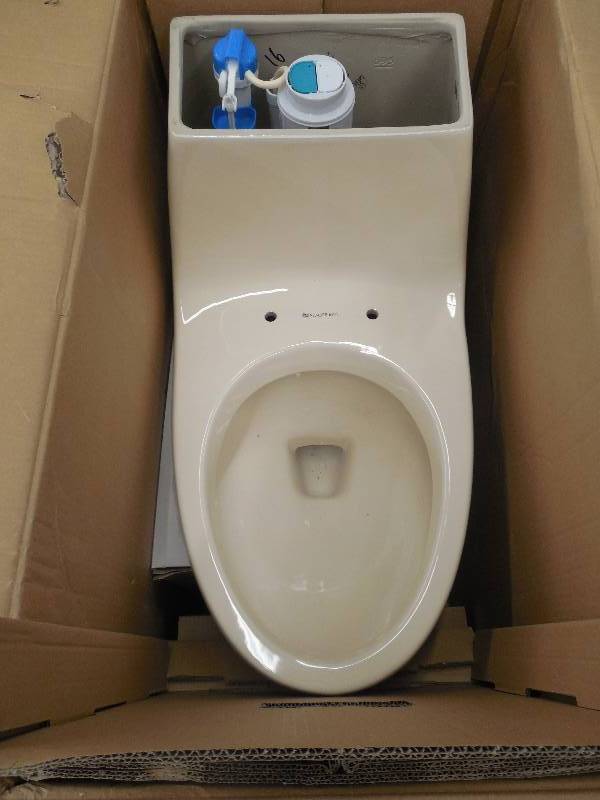 1-piece 1.1 GPF1.6 GPF High Efficiency Dual Flush Elongated All-in-One Toilet in White