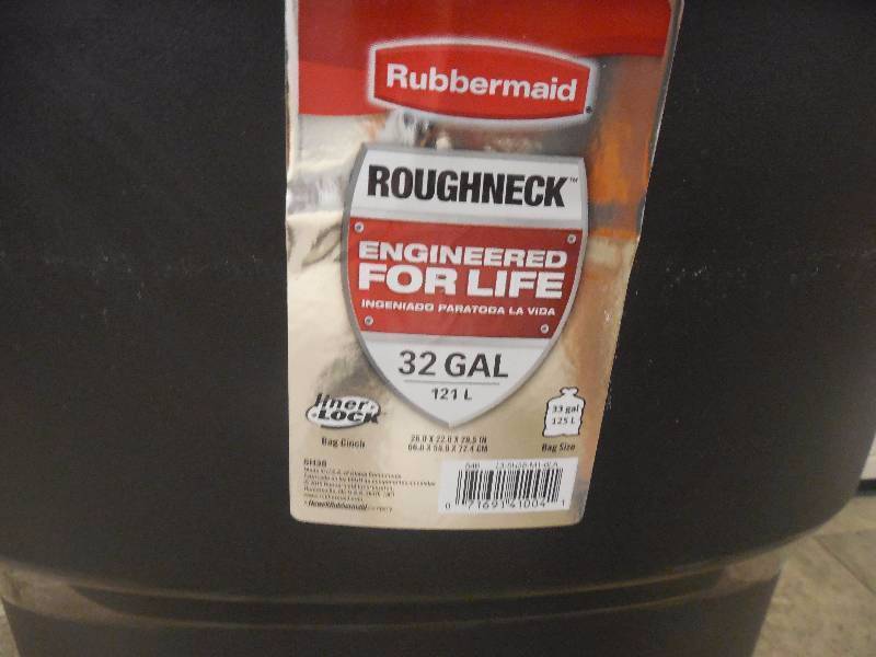 Roughneck 32 Gal. Black Round Trash Can