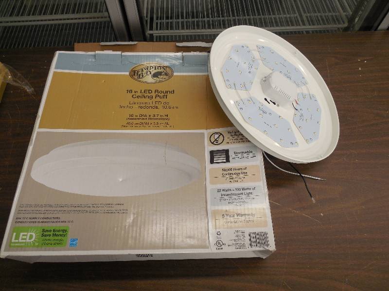 16 in. 1-Light Bright White LED Ceiling Flushmount Light