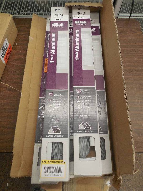 (5) BALI 1 ALUMINUM WINDOW BLINDS 27 X 64
