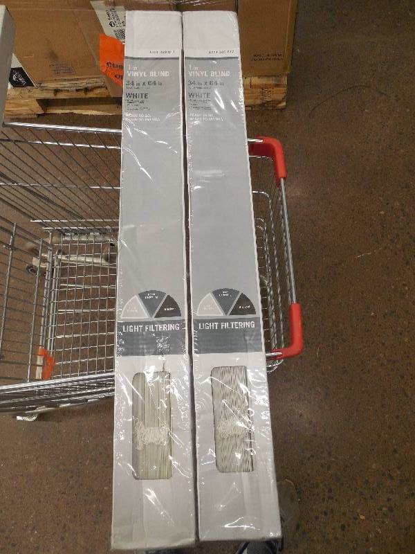 (2) WINDOW BLINDS 34 X 64 VINYL