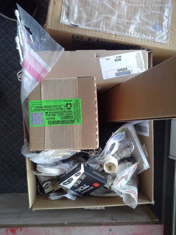 lot 368 image: Electrolux Motor and Box of Miscellaneous Parts