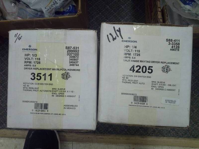 lot 500 image: Emerson Dryer Motors