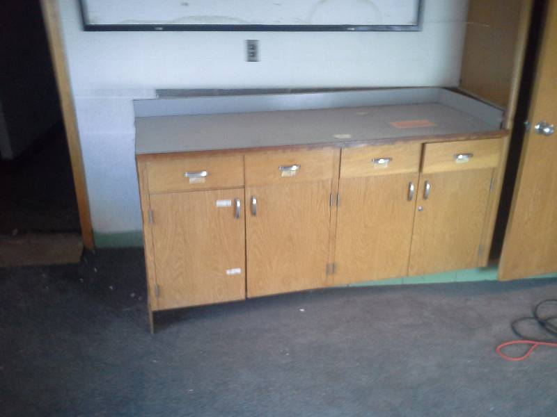 Base Cabinet with Counter Top and Storage Closet