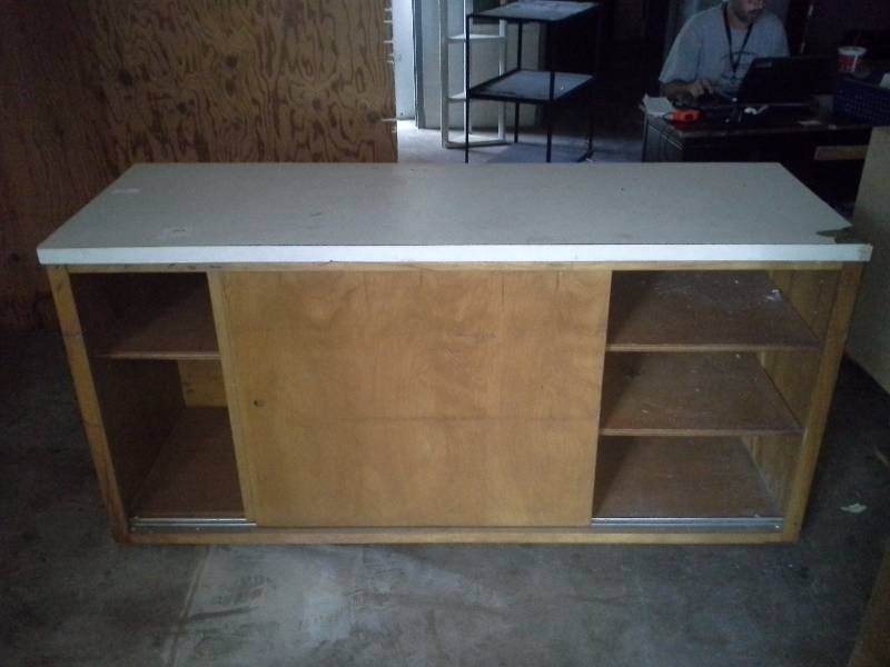 Wood Base Storage Cabinet on Wheels