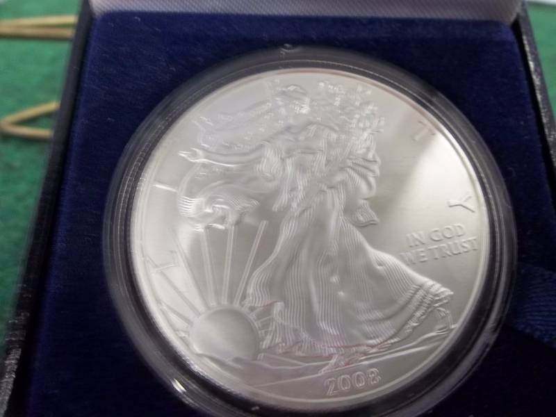 2008 Silver Eagle Commemorative With Original Case UNC AS 1447