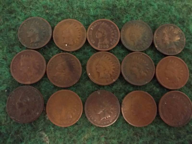 15-Assorted Indian Head Cents