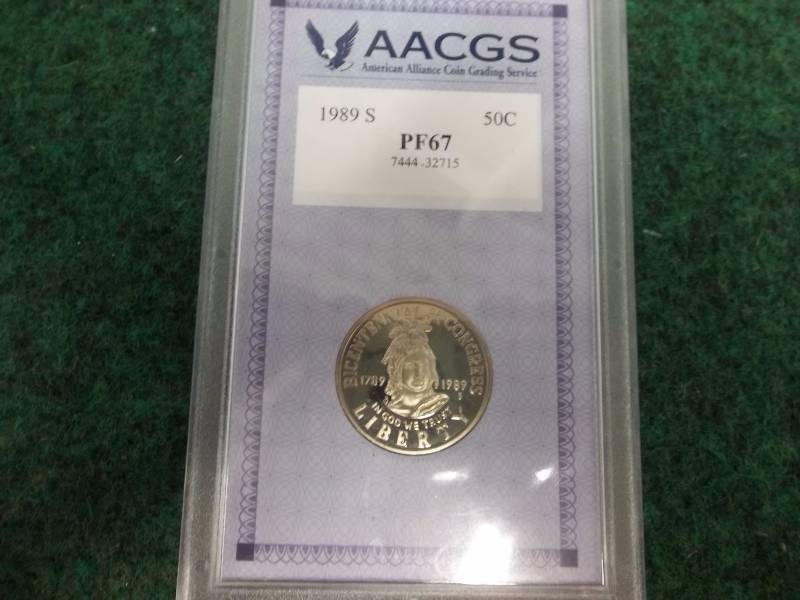 1989 S Bicentennial Of Congress Commemorative Half Dollar AACGS PF 67