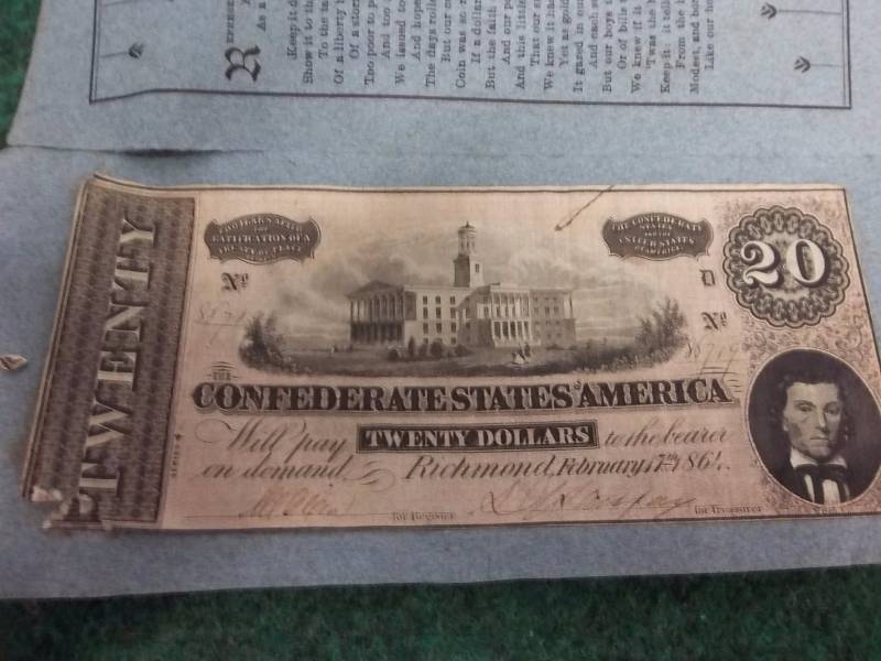 Confederate Souvenier $20 Bill