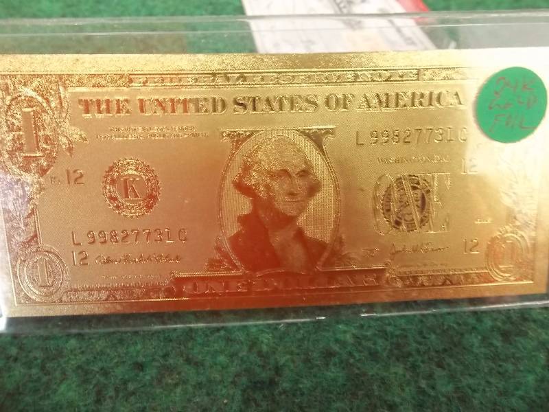 US $1 24K Gold Foil Bill (No Guarantee Of Quality Or Quantity)