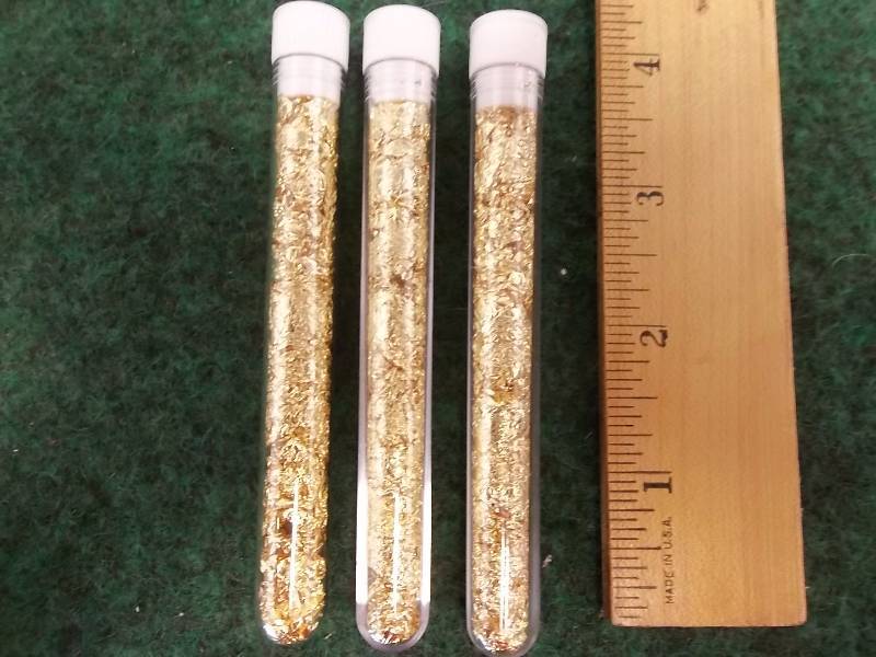 3-Tubes Of Gold Flake (No Guarantee Of Quality Or Quantity)