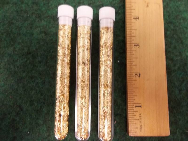 3-Tubes Of Gold Flake (No Guarantee Of Quality Or Quantity)