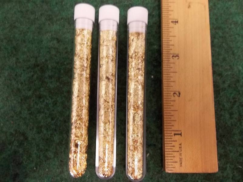 3-Tubes Of Gold Flake (No Guarantee Of Quality Or Quantity)