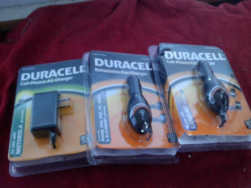2 DURACEL CELL PHONE CHARGERS