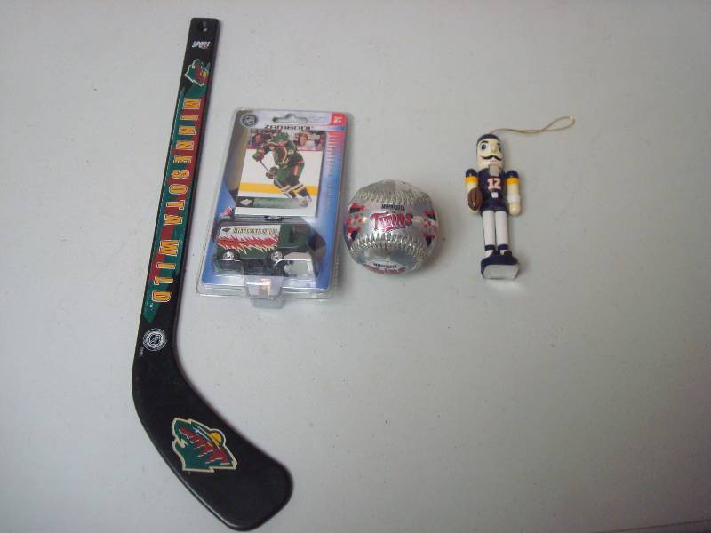 Lot Of Minnesota Sports Items, Hockey Stick, ...