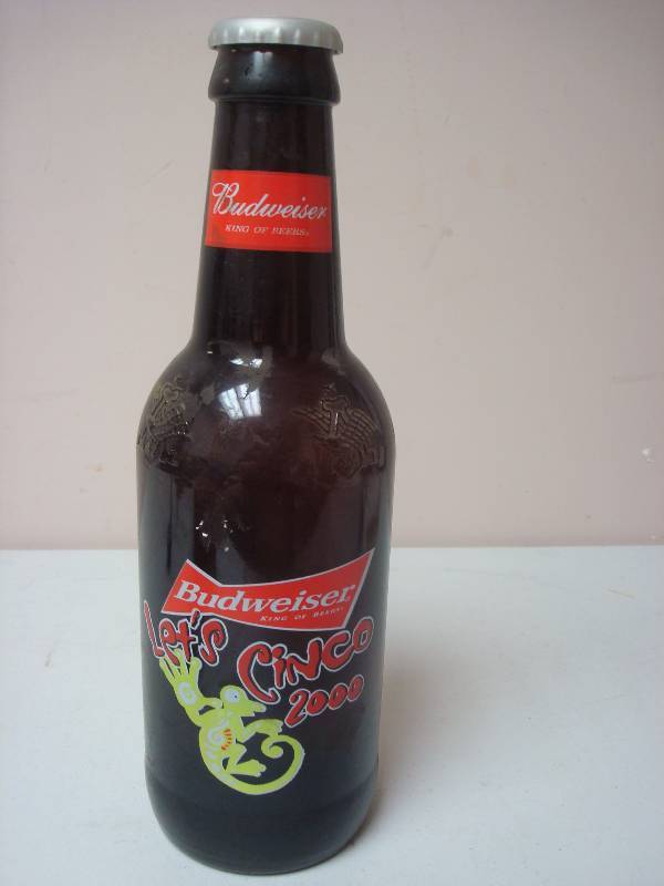 Oversized Empty Budweiser Beer Bottle, Cinco ...