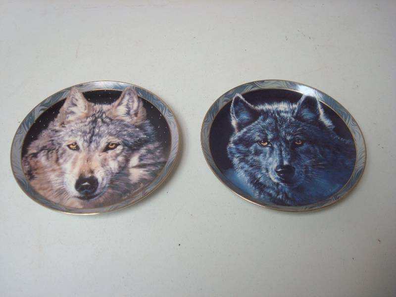 Bradford Exchange Mystic Spirit Wolf Plates...