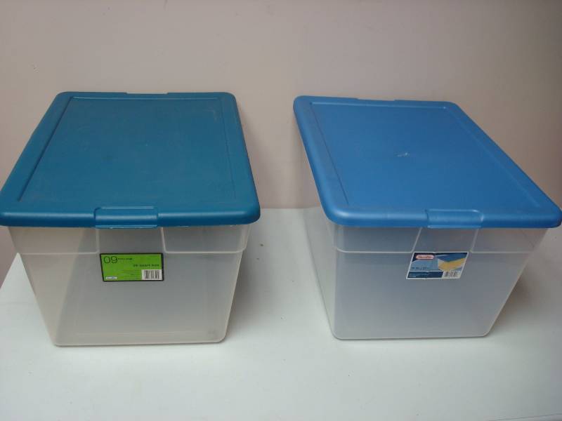 Pair Of Clear 58Qt Storage Bins...