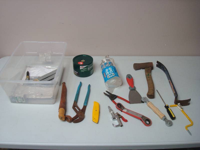 Bin With Some Tools, Ax...