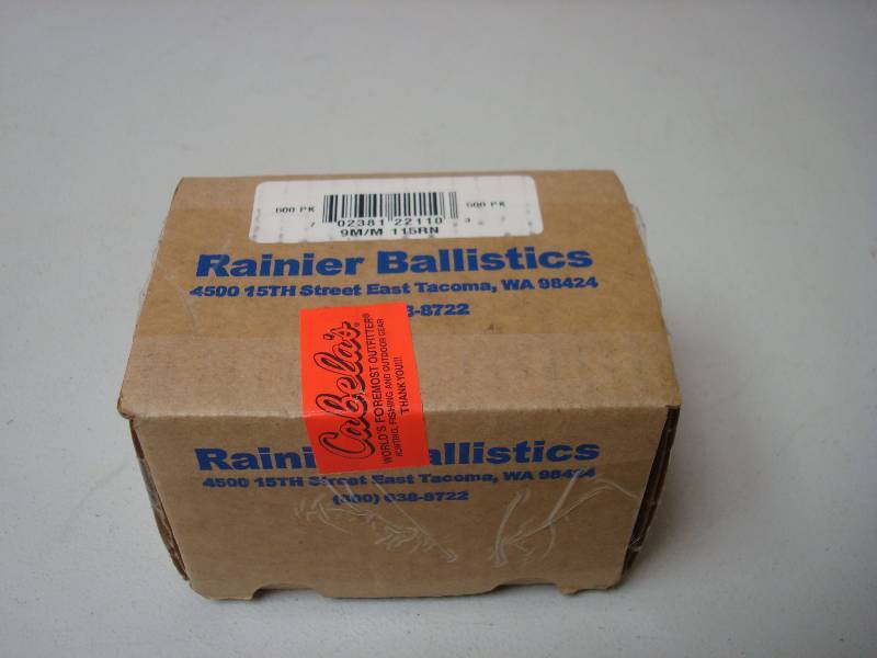 Box Of 9mm Rainer Ballistics...