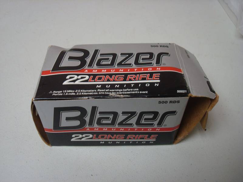 Box Of Blazer 22 Long Rifle Bullets...
